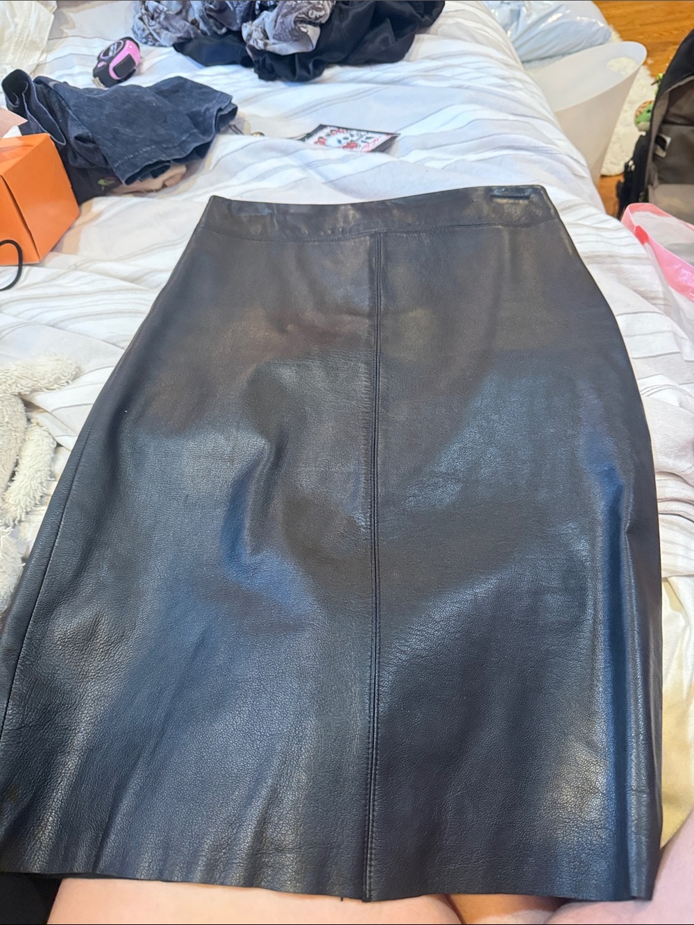 BCBGMaxAzria Black Leather Mini Skirt